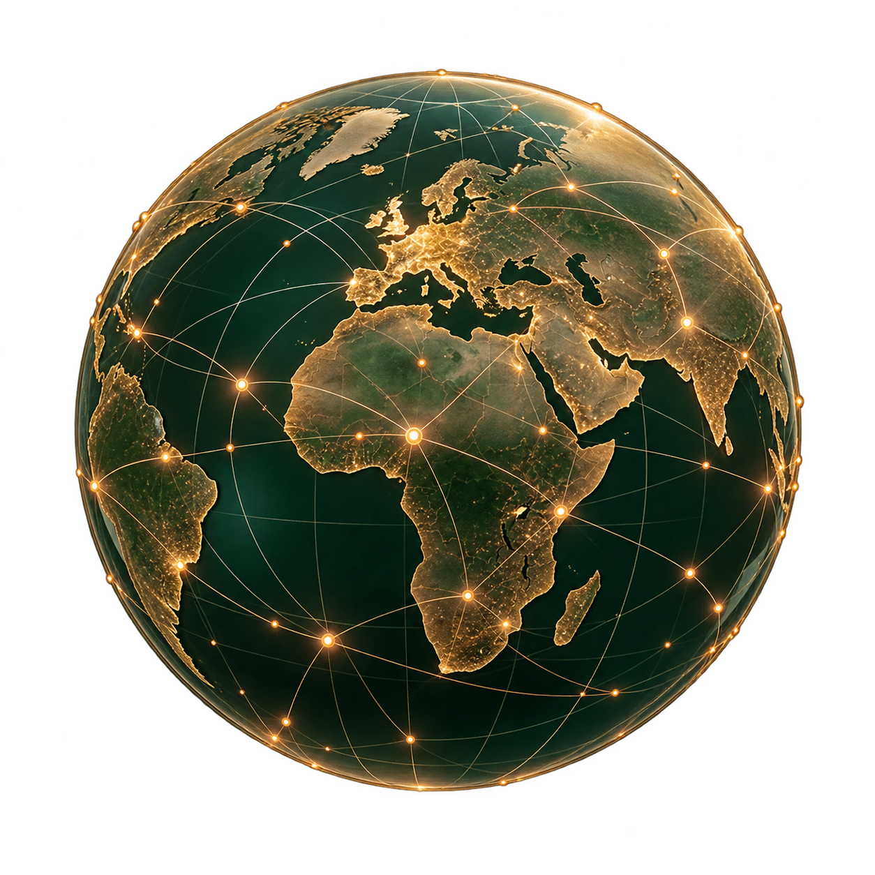 Connected globe representing Lamiroc's international buyer and seller network